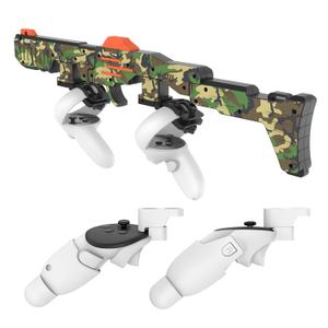 Relohas VR Handle Accessories for Meta Quest 3, 3S, Gun Stock for Oculus Quest, Weighted Controller Grips, Enhance Realistic FPS Gaming Experience (Camouflage)