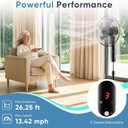 NEWBULIG 17" Pedestal Fan with Remote, 15H Auto Timer, Quiet Standing Fan for Bedroom, Living Room & Office, 3 Speeds, 3 Modes, Adjustable Height & 80 Oscillation