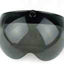 WANCAR Universal Motorcycle Retro Pilot-Style Standard 3 Snap-Button Visor Flip Up Down Open Face Helmet Wind Shield(Dark Smoke)