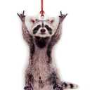 2 x Funny Christmas Ornaments, Racoon Christmas Ornament, Christmas Ornaments 2026, Raccoon Gifts for Women Animal Lovers, Animal Gifts for Friends, Coworker, Raccoon Ornament Christmas Decorations