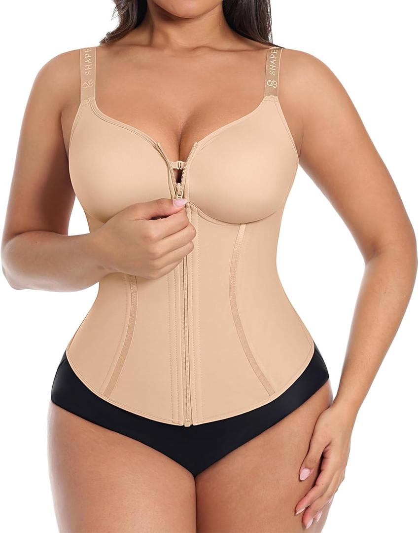 SHAPELLX Waist Trainer for Women Corset Top Tummy Control Shapewear Waist Cincher Body Shaper Fajas Colombianas Moldeadoras Large