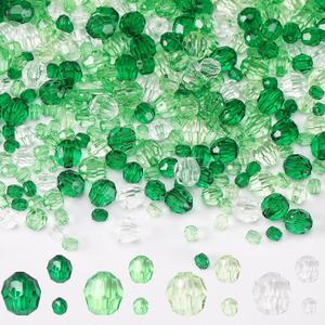 3 x UPINS St. Patrick's Day Green Beads, 1200Pcs Green Crystal Faceted Beads for Jewelry Making Beads for Irish St. Patrick's Day DIY Craft Wreath Necklace Bracelet Earring Holiday Tree Decorations
