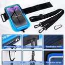 Phone Holder for Running, Running Armband Phone Holder with Carabiner, Phone Armbands for iPhone 17 16 15 14 13 12 11Pro Max & Galaxy S25/S24/S23, Cell Phone Armband Up to 6.8'' Phone (Blue)