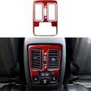 for 2011-2024 Dodge Durango Accessories Car Rear A/C Air Outlet Vent Decals Carbon Fiber Stickers, B Red