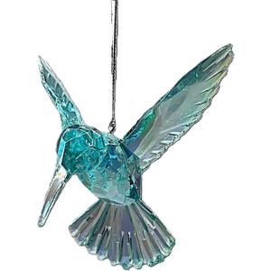 Kurt Adler T2031 3 Assorted Acrylic Iridescent Purple, Blue and Clear Hummingbird Christmas Ornaments