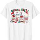 Retro Propofol Silent Night ICU Nurses Funny Merry Christmas T-Shirt
 XS