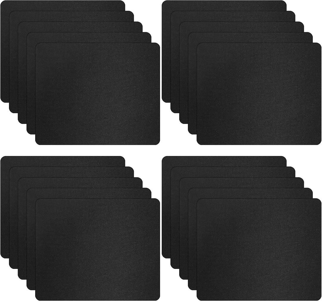 20 Pack Black Computer Mouse Pad Bulk, Black Mousepads for Desk, Mousepad with Grippy Non-Slip Rubber Base, Smooth Tracksblack Mouse Pad for Computers, Laptop, Office & Home (8.7x7.1 Inch)