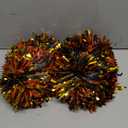 Lovecheer 2PCS/6PCS Metallic Pom Poms Cheerleading with Baton Handle Cheer Pompoms for Kids Adults Team Sports Spirit Party Cheering (Orange and Black)