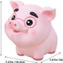 LOGOFUN Pig Molding Piggy Bank Vinyl Pig Coin Money Bank Creative Saving Pot for Home Office Desktop Decoration - Eyes Open
