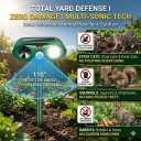 Upgraded Sonic Fortress Pro Deer Repellent Outdoor,Solar Ultrasonic Animal Repeller with Motion Activated Strobe Light for Squirrel Raccoon Rabbit Cat Skunk Deterrent Keep Pests Out of Yard,2Pack