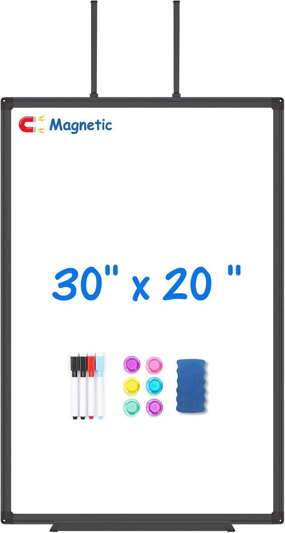 Maxtek Black Magnetic Dry Erase Board for Door 30 x 20 in