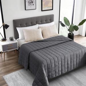 HomeSmart Weighted Blanket King Size 50lbs, The Heaviest Weighted Blanket, Fits Standard and California King Beds, Grey, 104x92