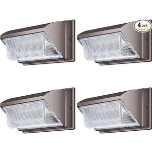 ledmo LED Wall Pack Light, 15840LM Super Bright Commercial Outdoor Floodlight, 5000K IP65 Waterproof Wallpack Business Security Lighting for Yard Barn Building 120W 4Pack No Photocell