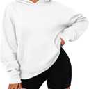 PRETTYGARDEN Womens Oversized Hoodies Fleece Sweatshirts Fall Fashion 2026 Long Sleeve Pullover Tops Y2k Winter Clothes (White,X-Large)