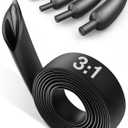 Eventronic 3/4" Heat Shrink Tubing-3:1 Ratio Adhesive Lined-Marine Grade Heat Shrink Tube-Wire Waterproof Industrial Large Heat Shrink Tubing-Black-13.2FT (3/4"(19.1mm)-13.2ft)