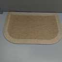 YDKGL Half Circle Bath Mat, Non Slip Bath Mat, Thin Bathroom Rugs Fit Under Door Quick Dry Absorbent Washable Bathroom Mat with Rubber Backing, Brown Beige 16x24