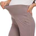 Maternity Pants for Women Over Belly Pregnancy Pants Straight Leg Loose Comfy Stretchy Casual Trousers with Pockets (Large, Taupe)