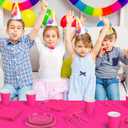 ADXCO 169 Pieces Hot Pink Party Supplies Include Paper Plates Cups Napkins Forks Knives Spoons Waterproof Tablecloth Complete Tableware for Party Decorations