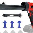 Cordless Caulking Gun for Milwaukee 18V Max Battery, 10 Oz/300ml Electric Silicone Gun,with LED Light,4 Adjustable Speed for Filling, Sealing, Repair(NO BATTERY)