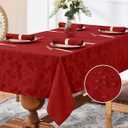 Romanstile Jacquard Rectangle Tablecloth - Waterproof Damask Floral Decorative Table Cloths Heavy Weight Fabric Table Covers for Dinner/Parties/Holiday - 60 x 120 Inch, Red