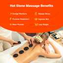 Portable Massage Stone Warmer, 18pcs Basalt Hot Stone Massage Set, Electric Rock Heater Kit, Dry Heating Box for SPA Center, Beauty Salon, Travel & Home Use, Healing, Relaxing & Pain Relief