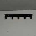 VAEHOLD Black Hat and Coat Wall Mount Rack 5 Hooks for Robes, Bags, Keys, and Towels Bathroom Towel Hanger Organizer (1 Pack)