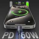 USB C to USB C Cable, 3 Pack 10FT 60W Type C Nylon Braided Charger Cord Fast Charging for iPhone 17 16 15 Series iPad MacBook CarPlay and More (Black)