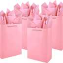 Jutieuo 10 Pack Luxury Pink Gift Bags Medium Size with Tissue Paper, Premium Paper Gift Wrap Bags with Handles for Birthday, Wedding, Holiday, Party - 11" x 8" x 4"