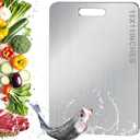 Titanium Cutting Board for Kitchen, Stainless Non Stick Chopping Board, Upgrade Double Sided Food-Grade Titanium Board for Kitchen for Meat Cheese Vegetable (S-Large)