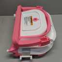 TPN Collapsible Baby Bathtub, Baby Bath Tub with Soft Cushion & Real-Time Thermometer, Baby Bathtub Infant to Toddler Tub (0-36 Months), Portable Newborn Travel Bath tub (Pink)