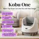 Open-Top Automatic Litter Box, New White Design with App Control & Fragrance Dispenser for a Fresh Home - 68L Self Cleaning Cat Litter Box for Multiple Cats