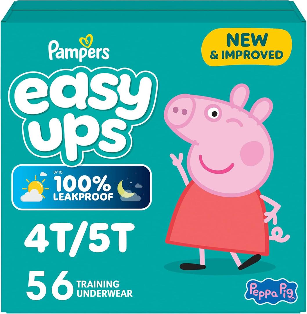 Pampers Training Pants - Easy Ups Girls & Boys - Size 4T-5T, 56 Count, Peppa Pig Potty Underwear 