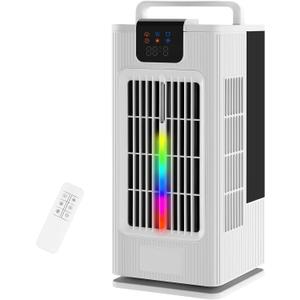Cooling Fan,4-IN-1 Air Cooler w/ 3-Level Humidify & 4 Speeds, 7-Color Night Lights, 8H Timer for Smart Auto-off, 2.0L Tank Desk Misting Fan for Bedroom Room Office Living Room