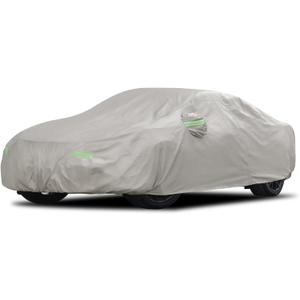 Migaven 6 Layers Car Cover Custom Fit for Ford Mustang 1994-2025, for Chevy Camaro 2010-2025, Waterproof Full Exterior Cover Rain Sun Protection with Door Zipper (Khaki)