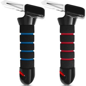Car Door Handle for Elderly, 3 in 1 Car Handle Assist for Elderly, 2 Pack Portable Vehicle Support Handle Grab Handles to Help Get Out of Car for Seniors & Handicapped (Blue & Red)