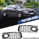 X AUTOHAUX Pair Front Fog Light Mesh Grille Cover for Audi A5 S-Line 08-12