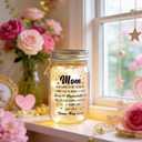 2 x Sentimental Gifts for Mom, Mason Jar Night Light, Birthday Mothers Day Christmas Gifts for Mom from Daughter, Son, Kids(Warm Hug)