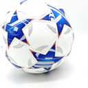 World Cup Quality League Quality Soccer Ball Size 5 Thermally Bonded Match Ball - Official Match Weight- Professional High Grade PU Leather- Pelota de Futbol (White/Blue)