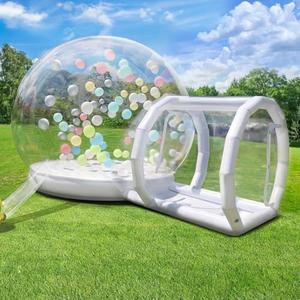 13ft Inflatable Bubble House for Kids with trampoline, Clear Inflatable Bubble Dome Tent with Blower & Pump, Commercial Grade PVC Waterproof Garden Tent with 7ft Tunnel, Camping, Party, Commercial Use