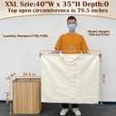 Canvas Laundry Bag 40"W x 35"H, Thick Laundry Bag with Handles & Drawstring, Extra Large Heavy Duty Washable Canvas Storage Sack (XXL, 1 Pack)