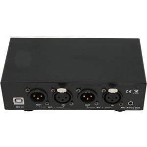 48V Phantom Power Supply, Microphone Phantom Power Supply with 2 XLR Cables, Support Dual Microphones, 48 V Phantom Power for Music Recording Equipment