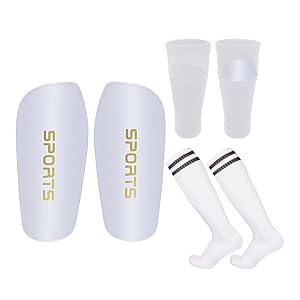 Pinellia Soccer Shin Guards for Kids Youth Adults - Shin Pads and Sleeves Set with Optimized Insert Pocket for Boys Girls Men Women for Football Games - Protective Soccer Equipment(3 in 1)