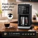 AIRMSEN Grind & Brew Coffee Maker with Built-In Grinder 5-Cup
