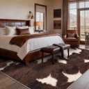 YIHOUSE 6‘x9' Washable Cowhide Rug, Cow Print Area Rug for Living Room