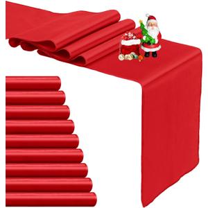 10-Pack Red Satin Table Runner 12 x 108 Inch Long Bright and Smooth Silk Fabric Table Runner for Wedding Banquet Birthday Party Decoration 10-Pack Red Satin Table Runner 12 x 108 Inch Long Bright and Smooth Silk Fabric Table Runner for Wedding Banquet Birthday Party Decoration