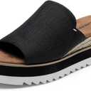 DREAM PAIRS Platform Sandals Women Slip-on Espadrille Bohemia Wedge Sandals, Comfort Dressy Summer Open Toe Canvas Slides for Women's Outdoor and Beach 7