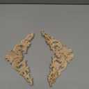 4 Pcs Wood Appliques and onlays for Furniture Decorative Wooden Carved Corner Appliques Decal 5.9inch Unpainted Molding Trim Corner for Wall Furniture Wardrobe Mirror Closet DIY Decoration