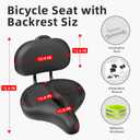 Oversized Bike Seat for Peloton Bike & Bike+, Comfort Seat Cushion Compatible with Peloton, Road or Exercise Bikes, Bicycle Wide Saddle Replacement for Men & Women, Accessories for Peloton