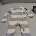 Burt's Bees Baby Boys Sleep and Play PJs, 100% Organic Cotton One-Piece Zip Front Romper Jumpsuit Pajamas (Quarry Blue Rugby Stripe)