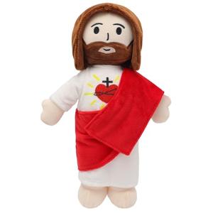 Yelakey 13" Jesus Plush Toy Heart of Jesus Plushie Savior Stuffed Doll for Church Sunday School Religious Easter Gift for Children Kids